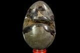 Septarian Dragon Egg Geode - Black Crystals #109964-1